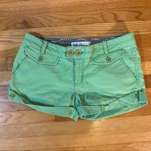Roxy Green Shorts Junior Size 9